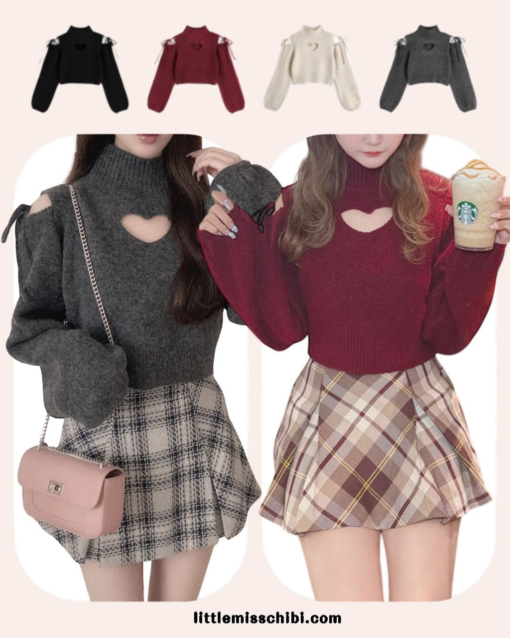 心型鏤空針織上衣