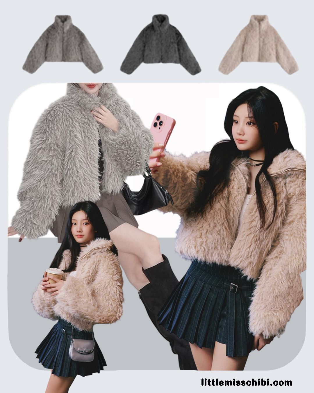 綿羊毛毛立領外套