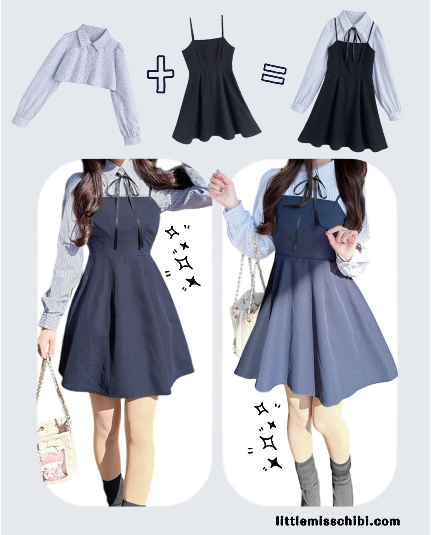 條紋短襯衫x吊帶迷你裙