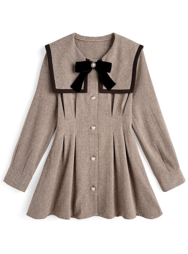 緞帶大領喇叭裙