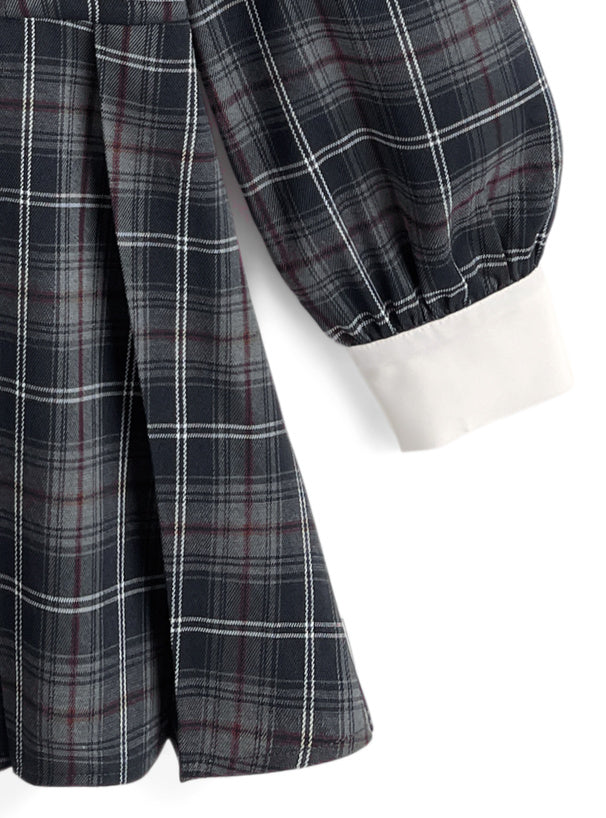 格紋疊層連身裙