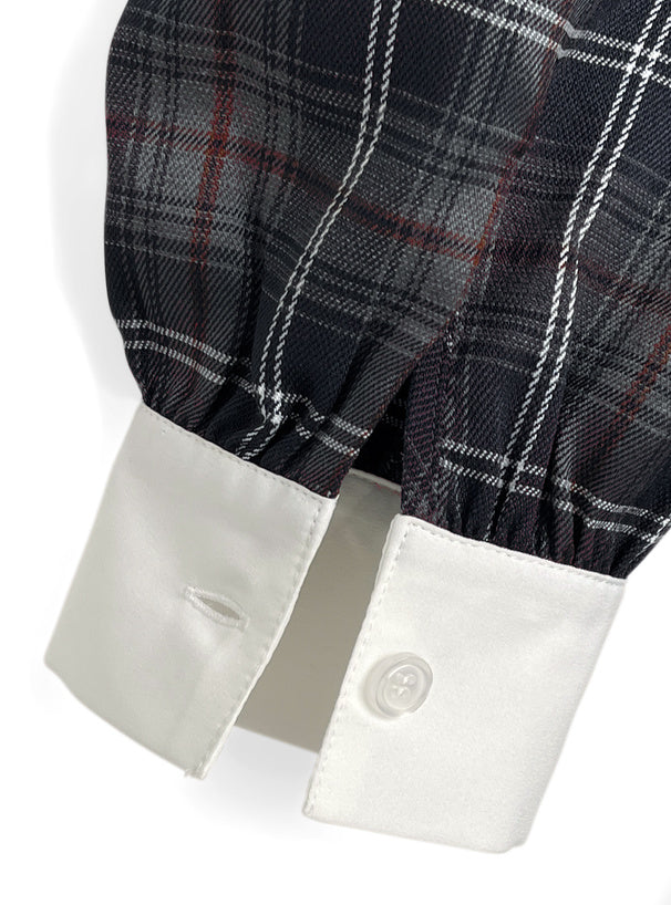 格紋疊層連身裙