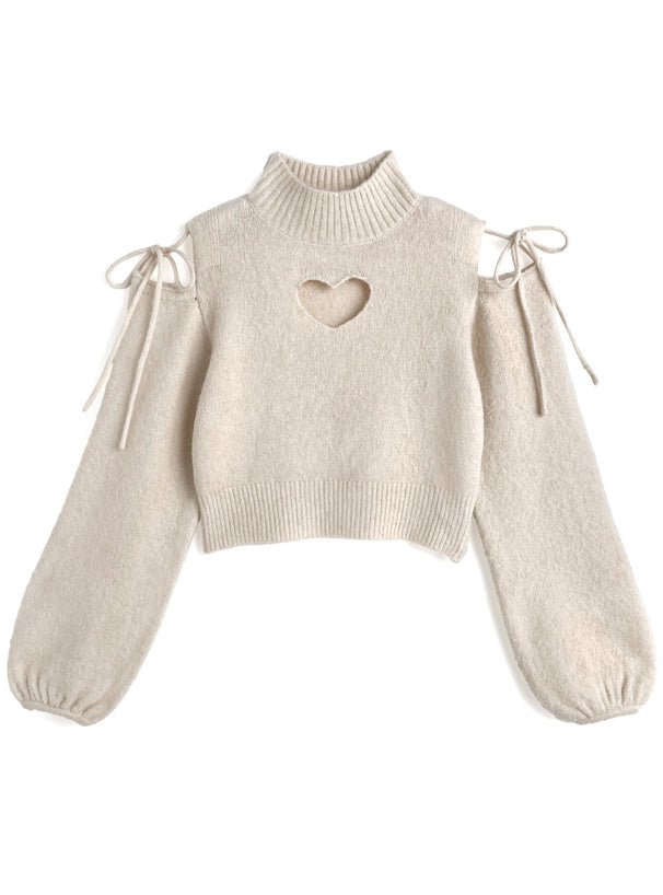 心型鏤空針織上衣