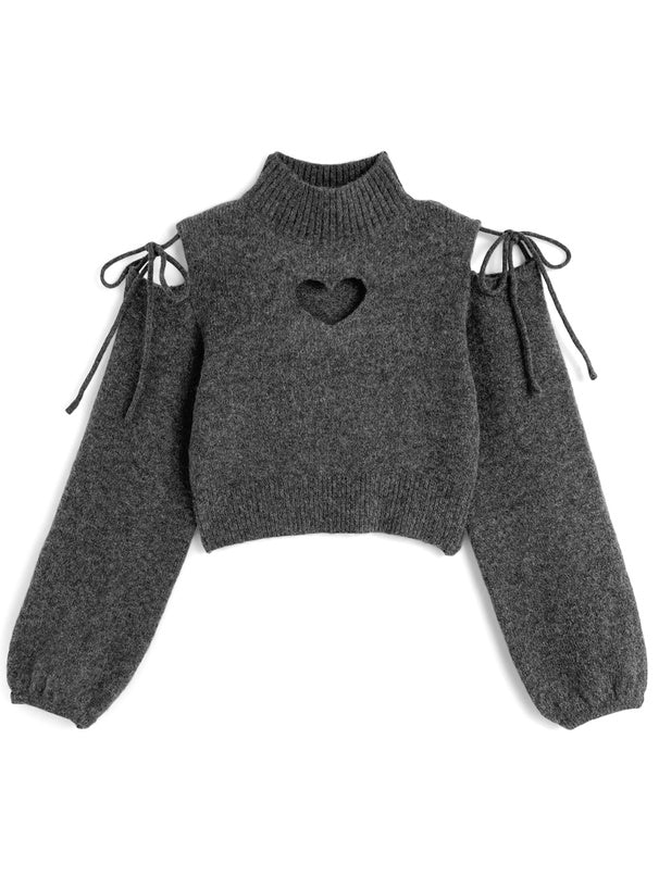 心型鏤空針織上衣