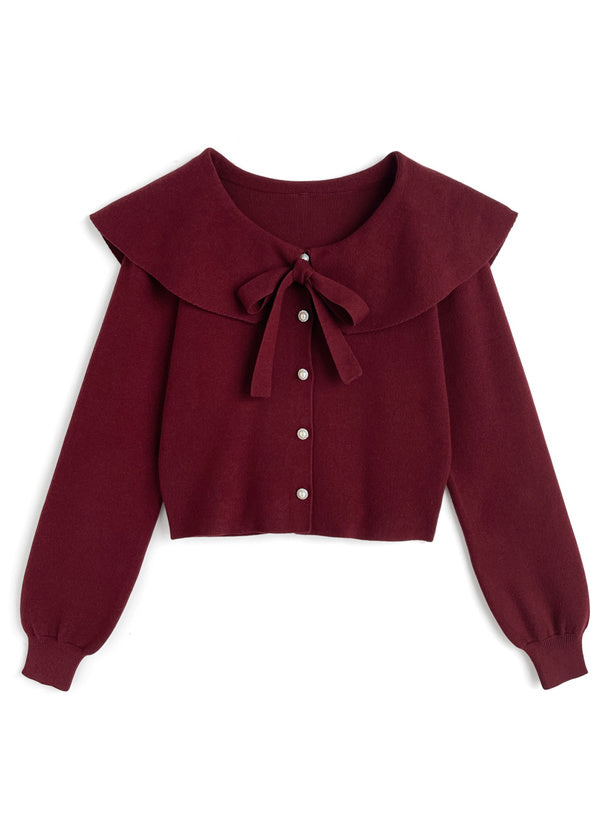 緞帶大領針織衫