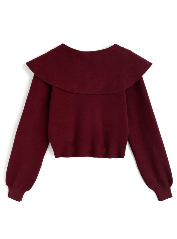 緞帶大領針織衫