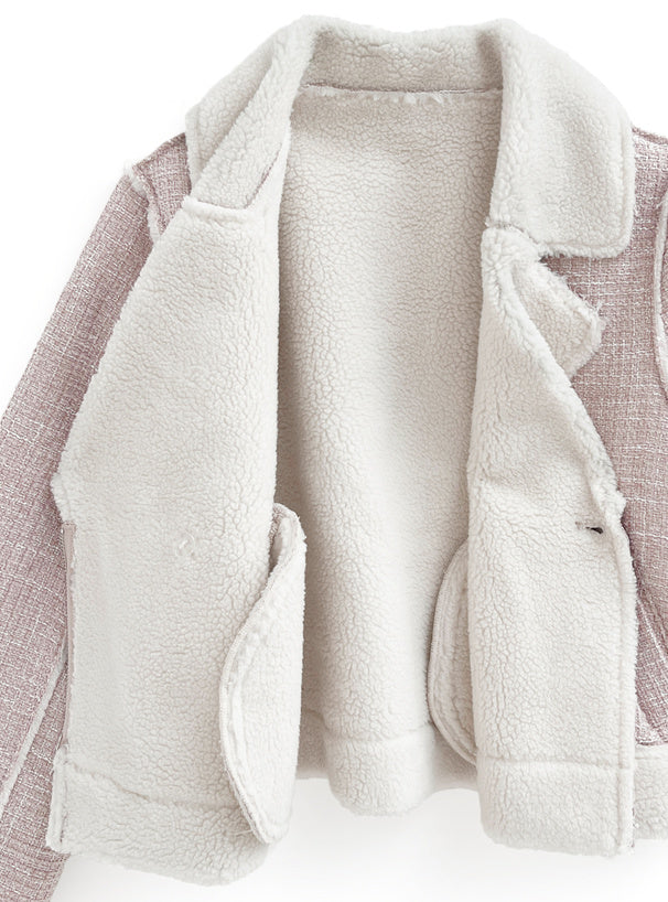 明線粗毛呢外套