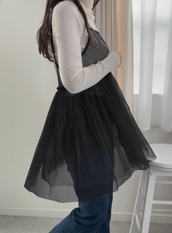 薄紗吊帶外搭裙