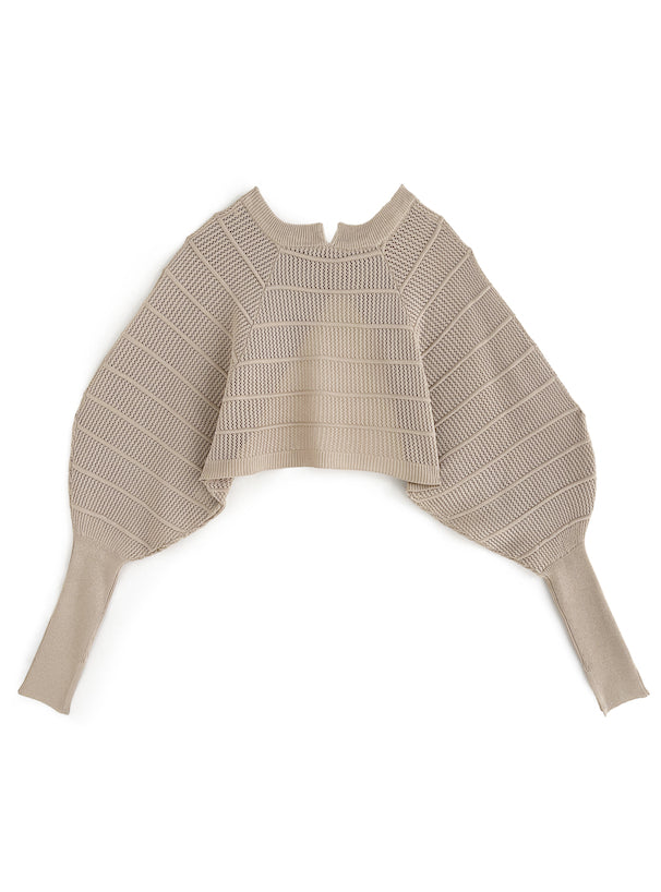 鏤空寬袖短上衣