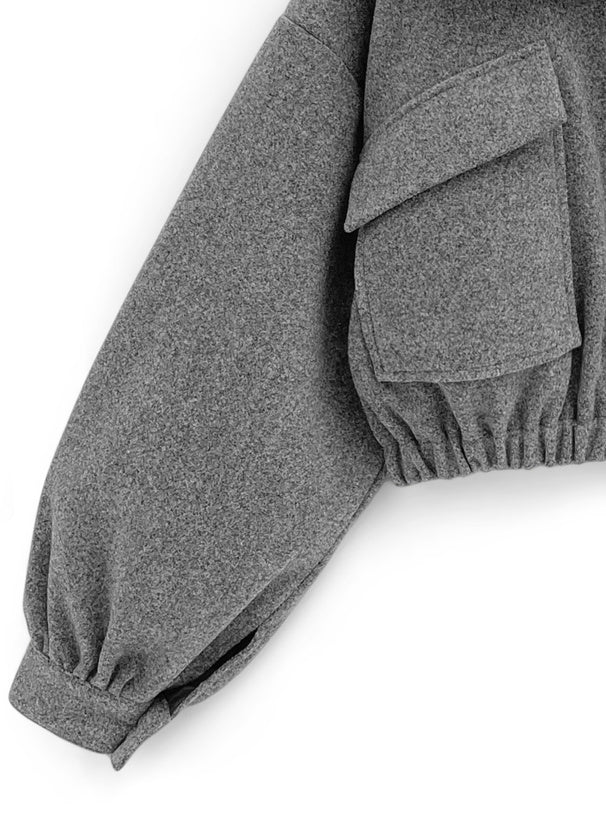 毛毛領大口袋外套