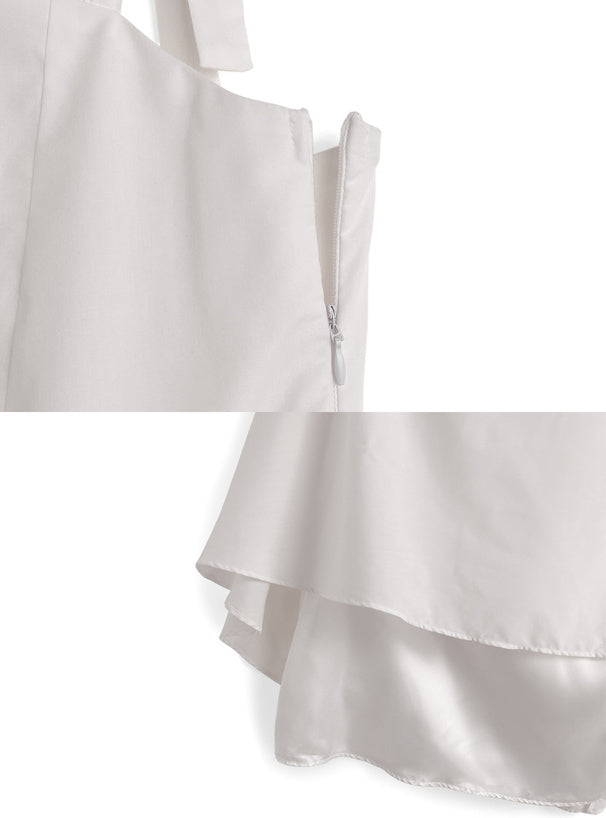 簡約款蝴蝶吊帶喇叭裙