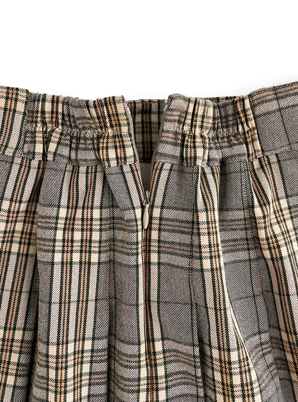 格紋百褶迷你裙