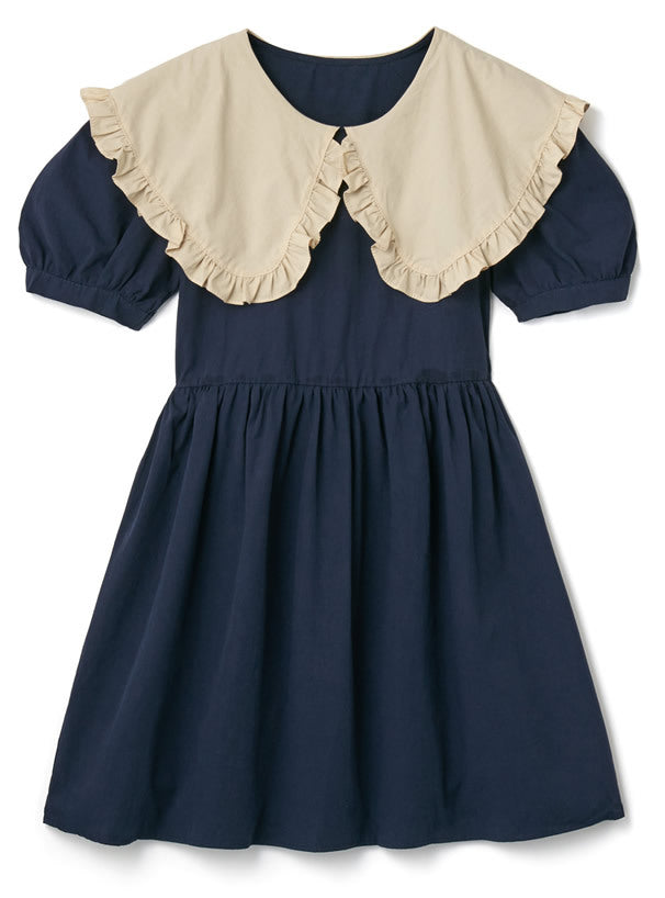 蕾絲領連身短裙