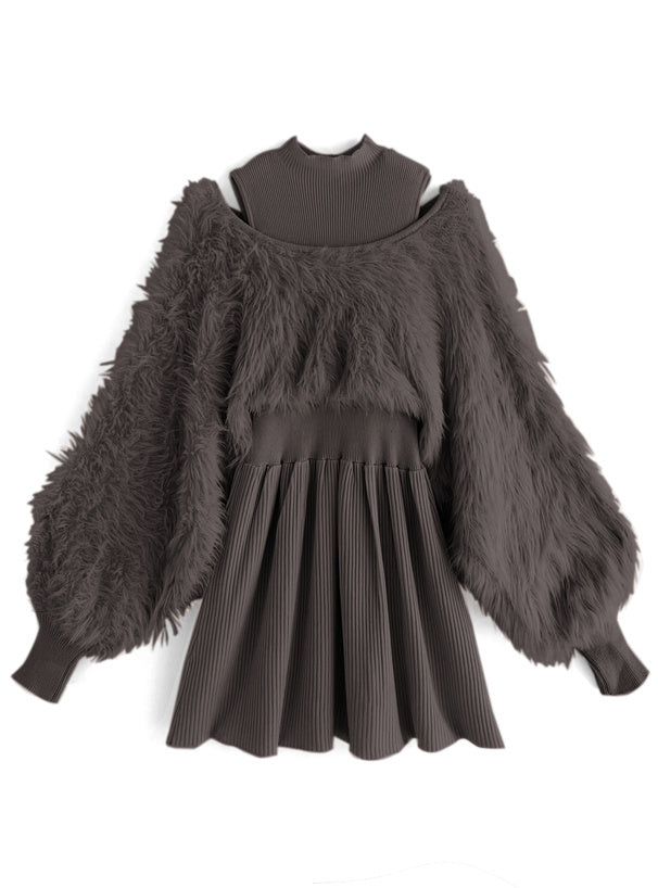 兩著毛茸茸針織裙