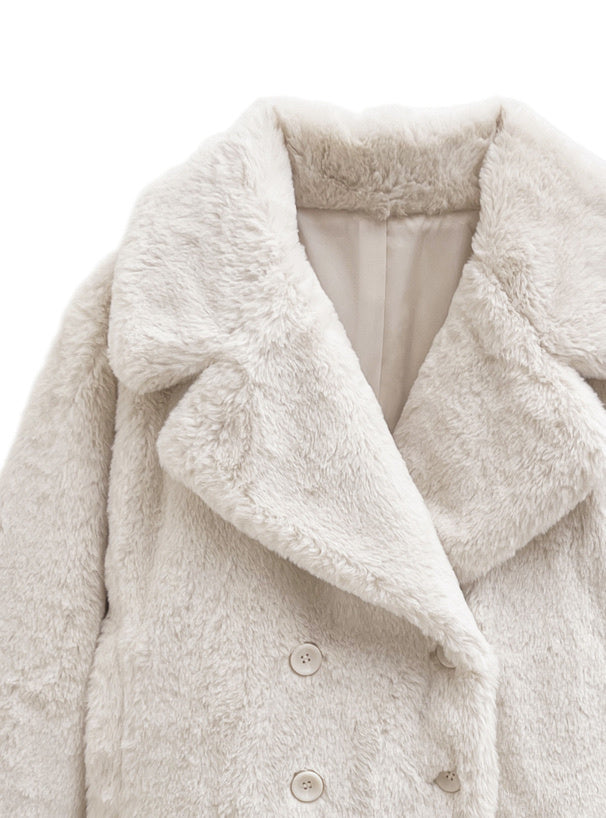 兩色入｜短版毛毛大褸