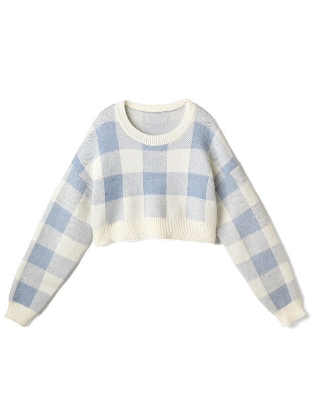 格紋短款上衣 [六色入]