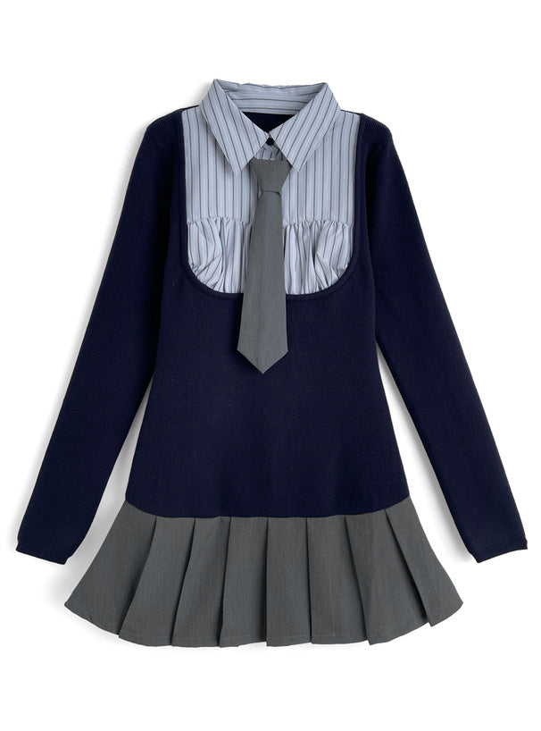 襯衫式學院連身裙