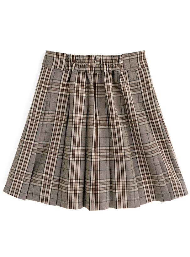 格紋百褶迷你裙