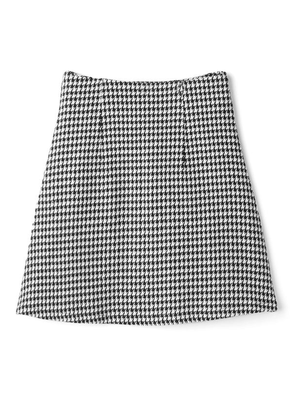千鳥格紋喇叭半身裙