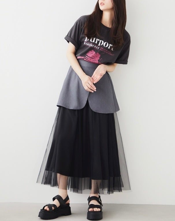 層次感假兩件長裙