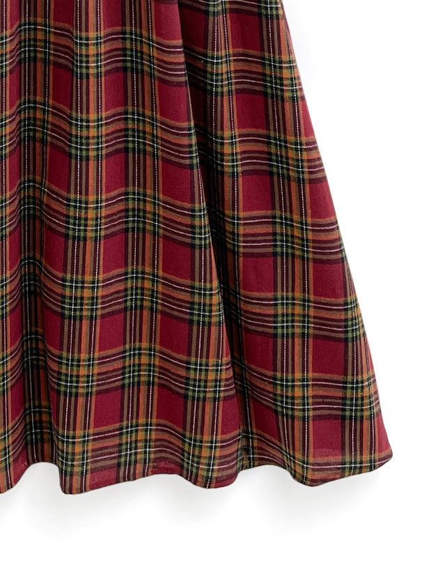 兩色入 | 格紋吊帶喇叭裙