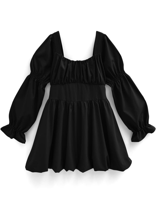 蝴蝶結腰帶氣球短裙