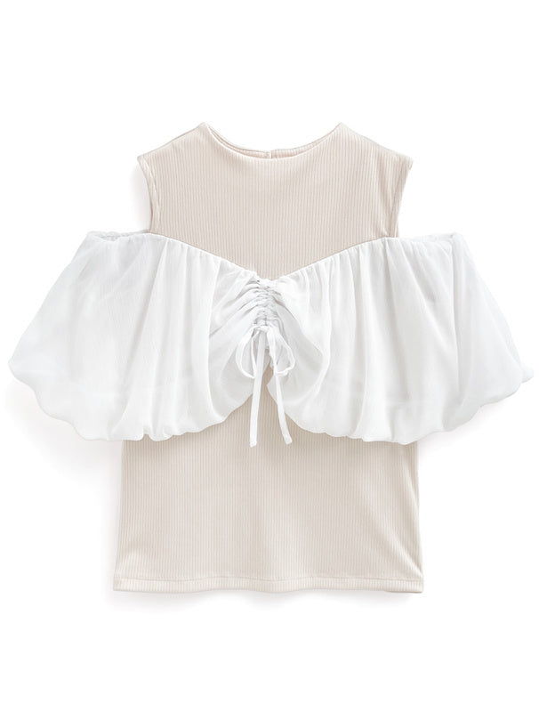 兩色入 | 露肩透明寬袖上衣