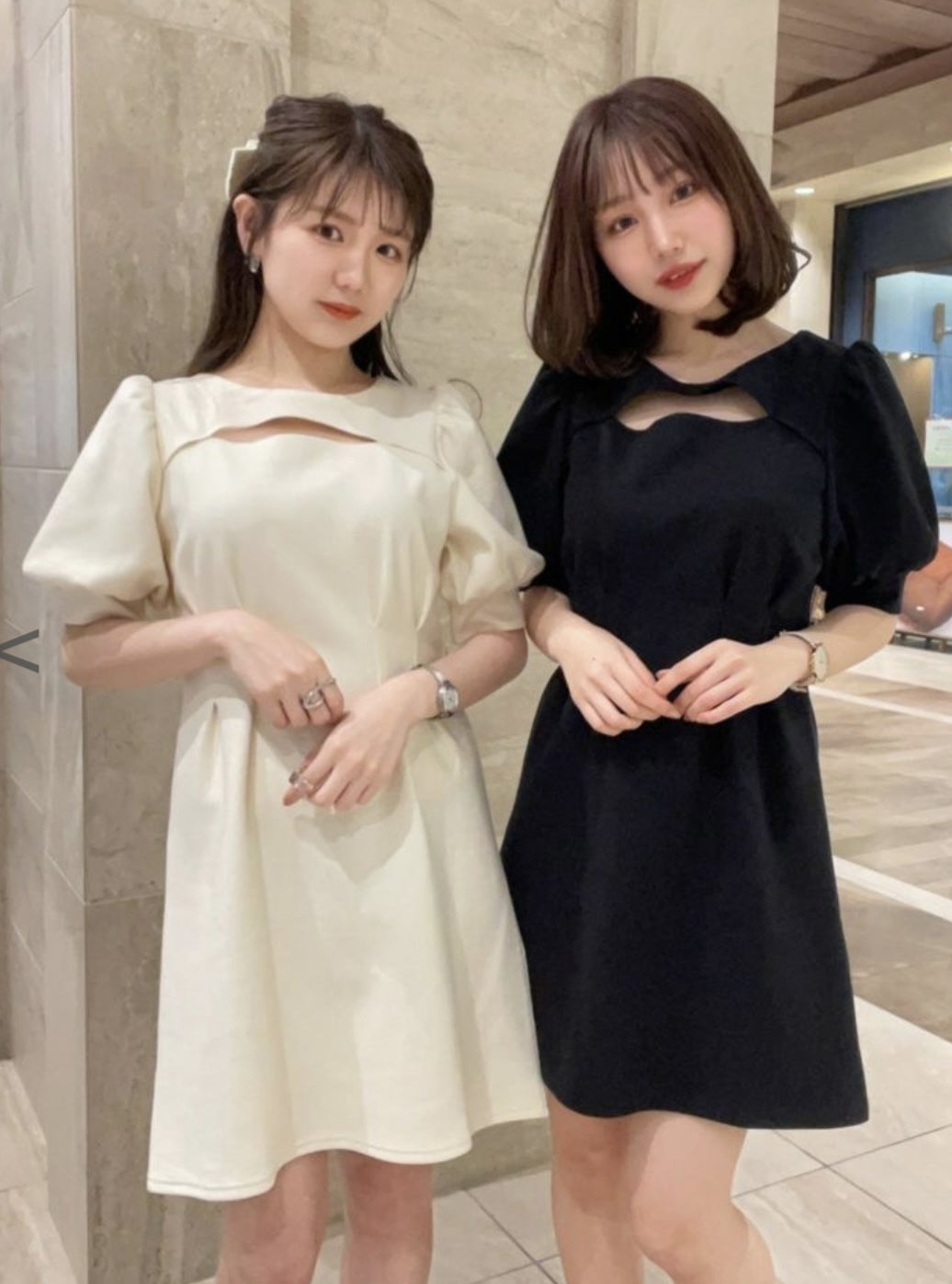 小開胸假兩件連身裙