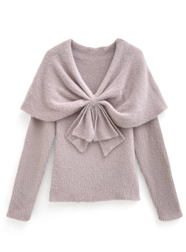斗篷式蝴蝶針織衫