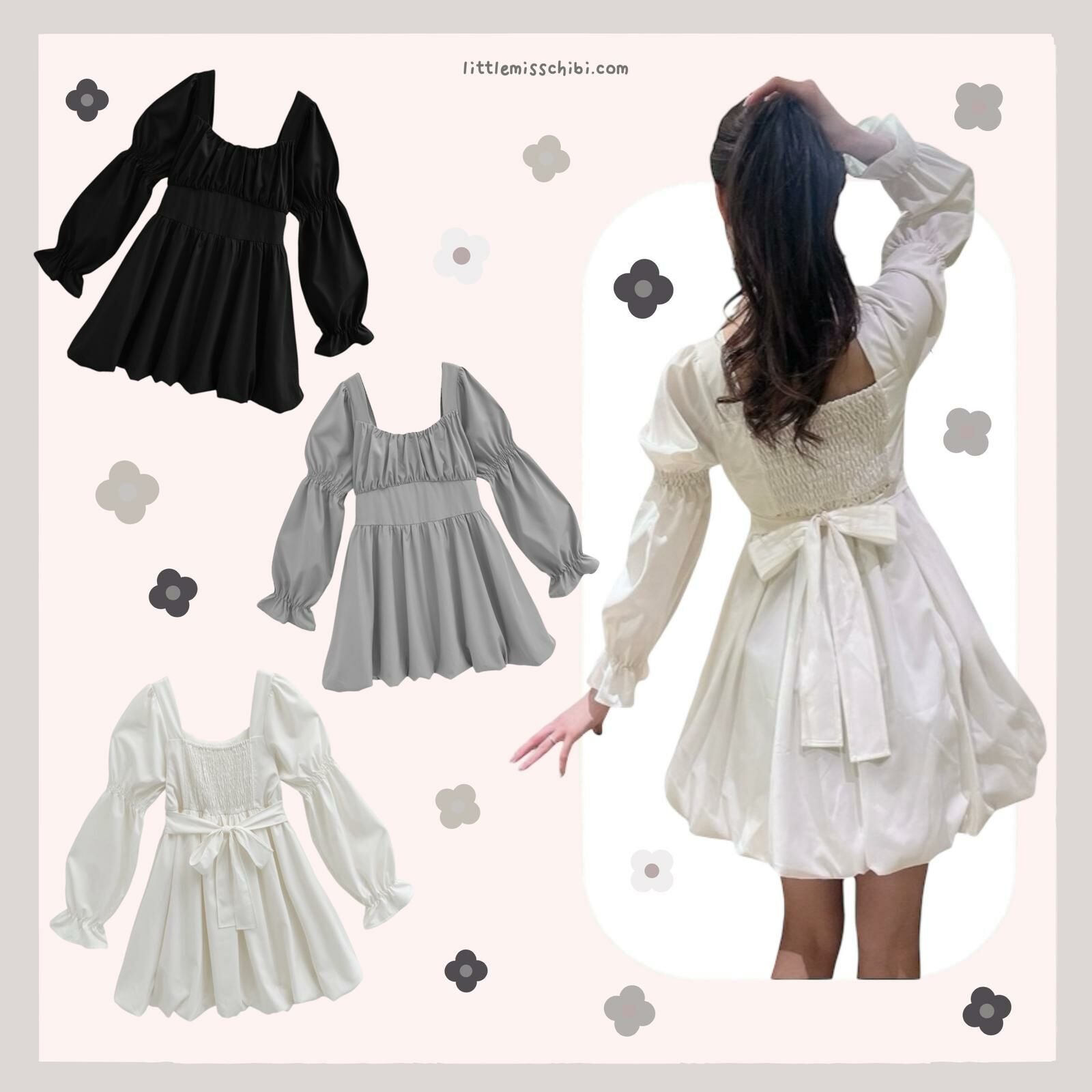 蝴蝶結腰帶氣球短裙