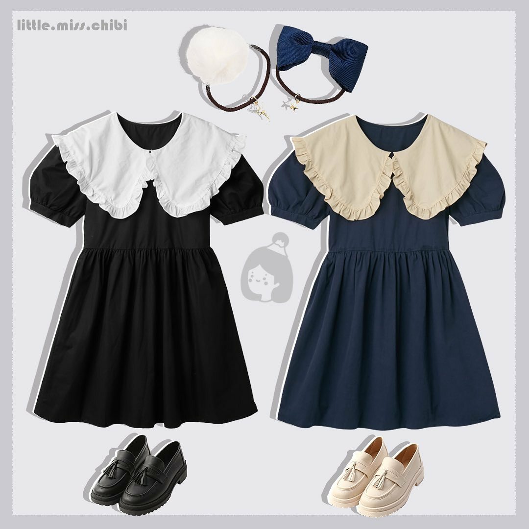 蕾絲領連身短裙