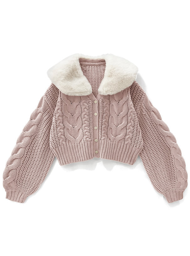 2way毛毛領針織衫