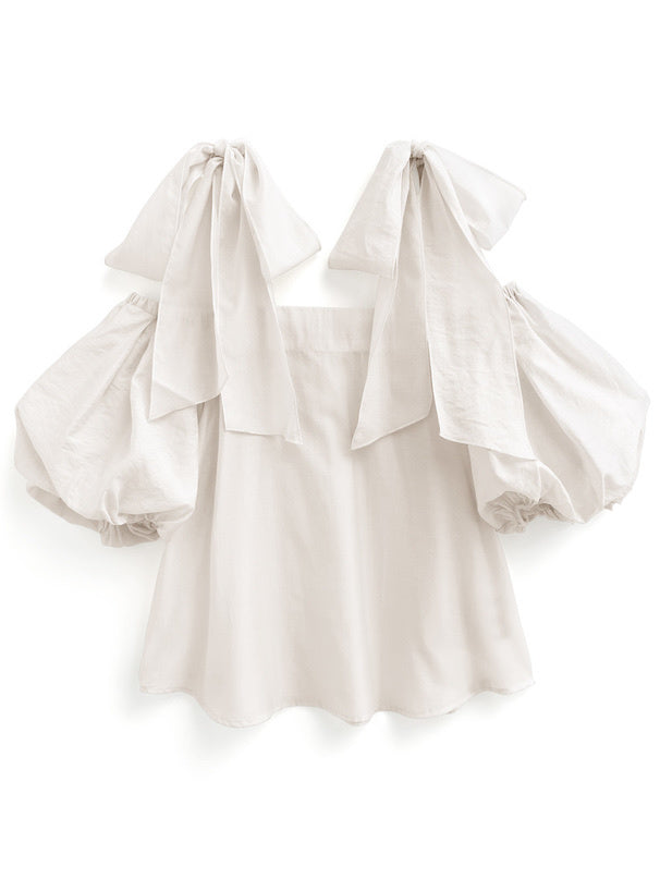 三色入｜露肩綁結上衣