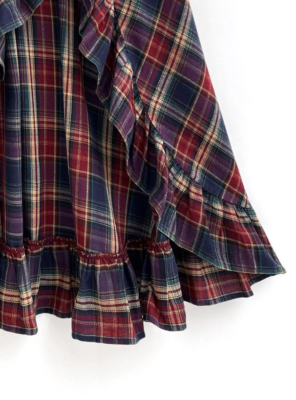 格紋荷葉邊魚尾裙