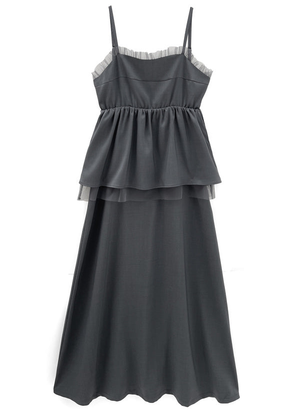 分層吊帶背心長裙