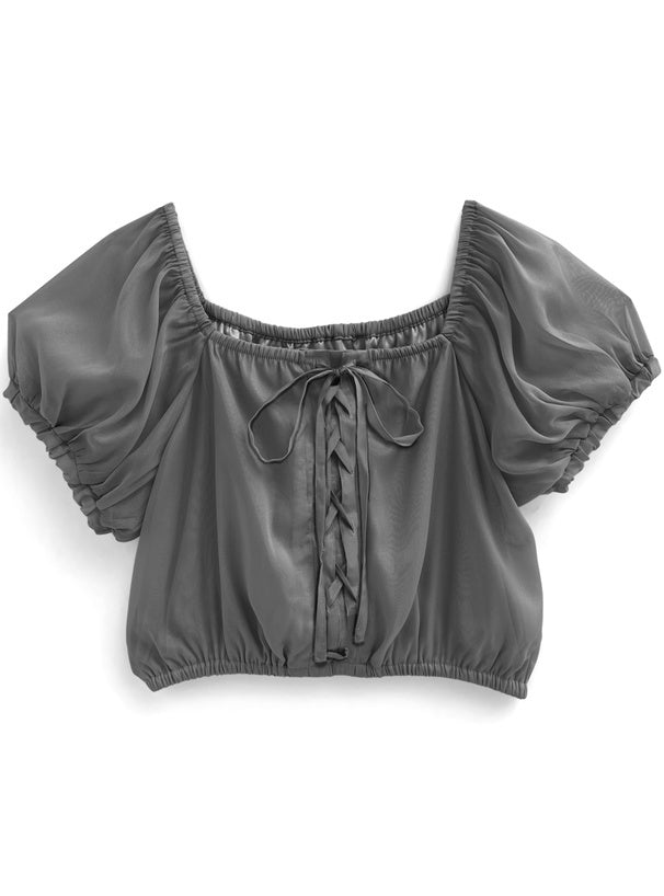 四色入｜2way繫帶透視上衣