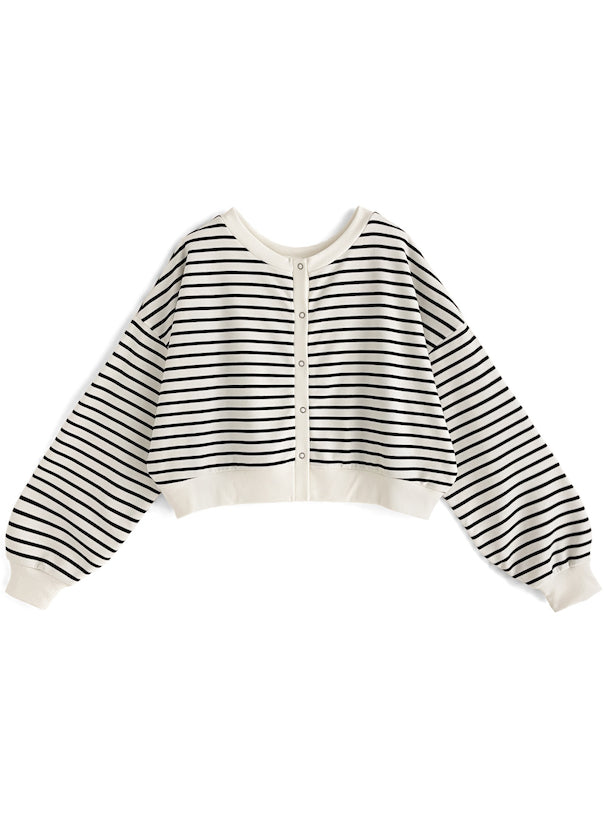 2way短款條紋上衣