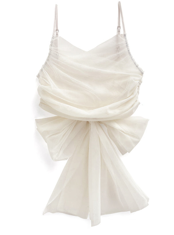 四色入 | 3ways薄紗緞帶上衣