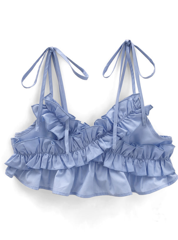 交叉荷葉邊襯衫裙