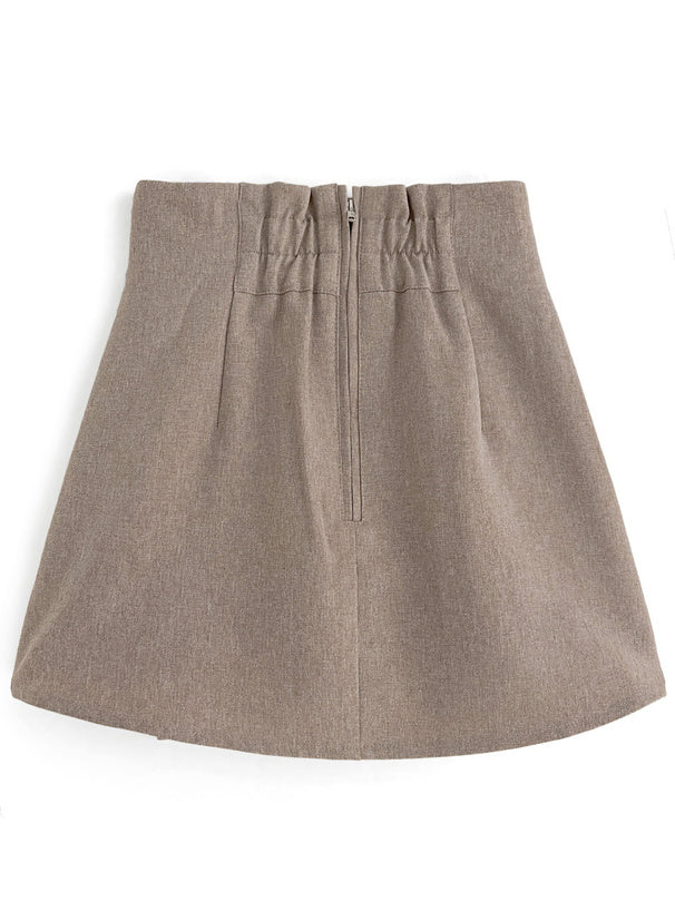 不對稱側扣迷你裙