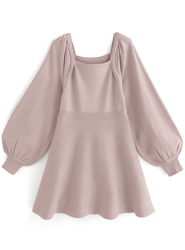 斗篷針織迷你連身裙