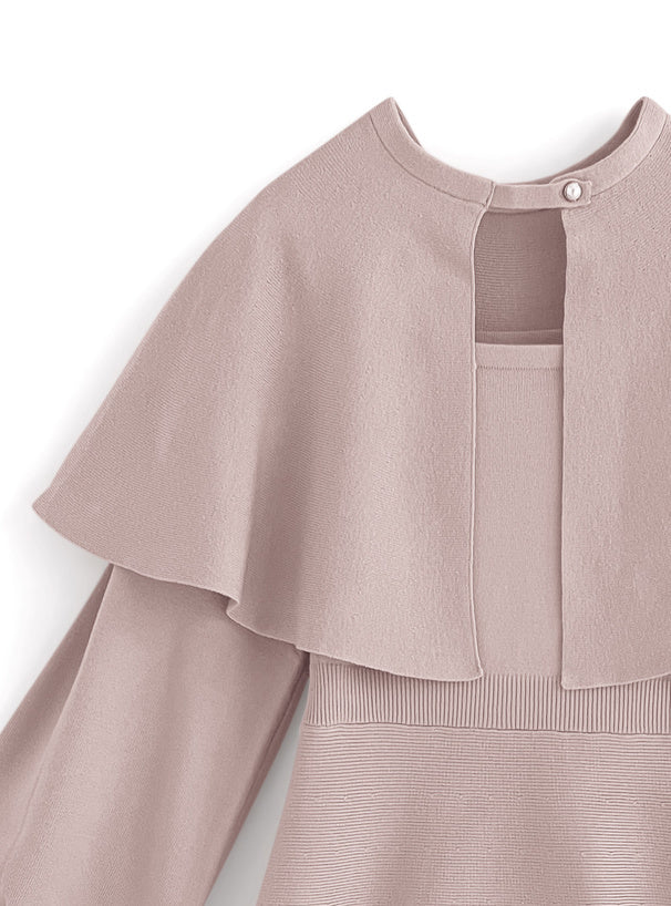 斗篷針織迷你連身裙