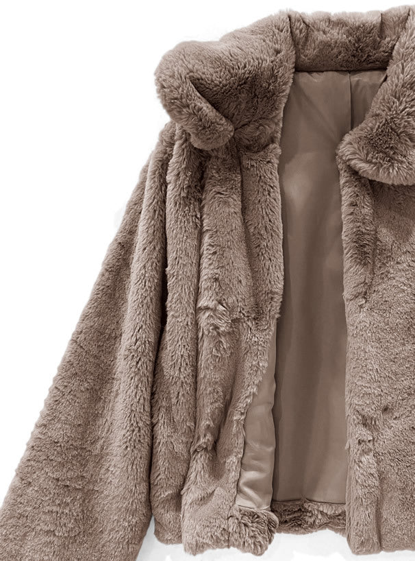 寬鬆有領毛毛外套