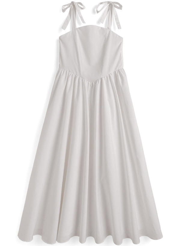 簡約款蝴蝶吊帶喇叭裙