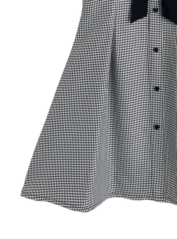 絲帶千鳥格泡泡裙