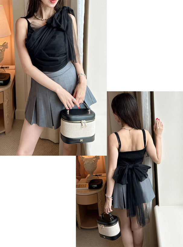 四色入 | 3ways薄紗緞帶上衣