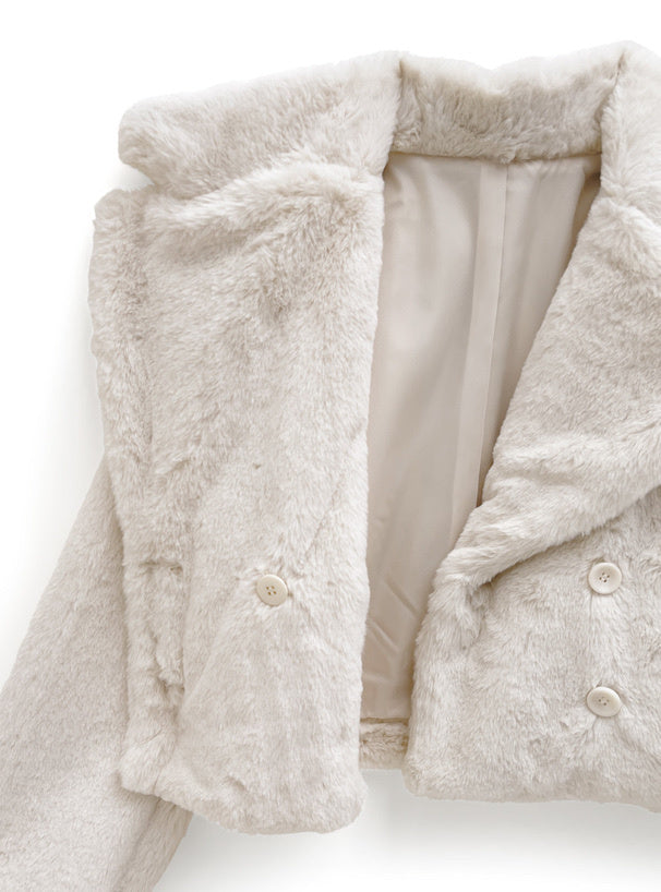 兩色入｜短版毛毛大褸