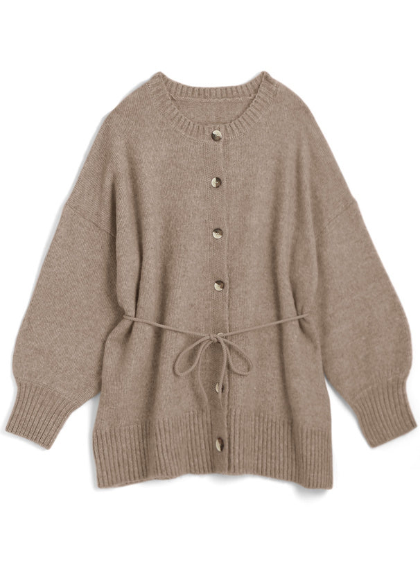 幼腰帶針織開衫