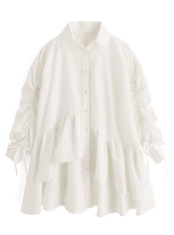 層接式迷你襯衫連衣裙