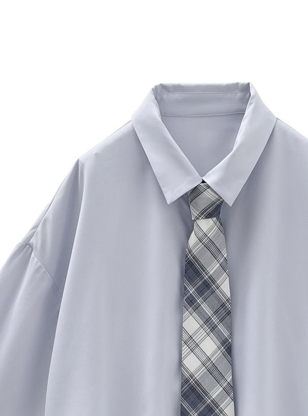 格子領帶短款上衣